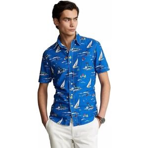 Polo Ralph Lauren Sailboat Oxford Shirt Mens L Blue Nautical Classic Fit